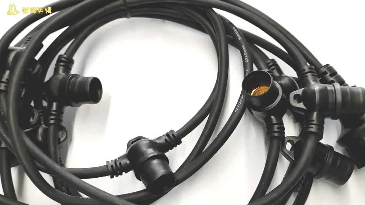 WENDA - Großhandel 33FT 100Ft Schwarz E14 Sockel Gürtel Kabel Farbwechsel LED Weihnachtslicht E14 LED Patio String Beleuchtung für den Außenbereich E14 String Licht 1