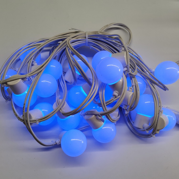 WENDA - Luces de festón Luces de cadena Cambio de colores RGB Al aire libre Para fiesta Decoración de boda Navidad G45 Globo Alambre de goma 10m 220V 40 G45 Luz de cadena 16