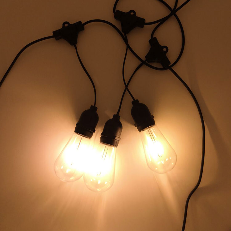 WENDA - Outdoor hanging patio warm white festoon lights filament bulb 24v outdoor decorative waterproof S14 string light New Festoon garland lights 16