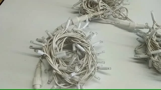 Kabel karet ringan IP65 tahan air 12m led luar ruangan putih hangat 10m lampu peri Natal 1