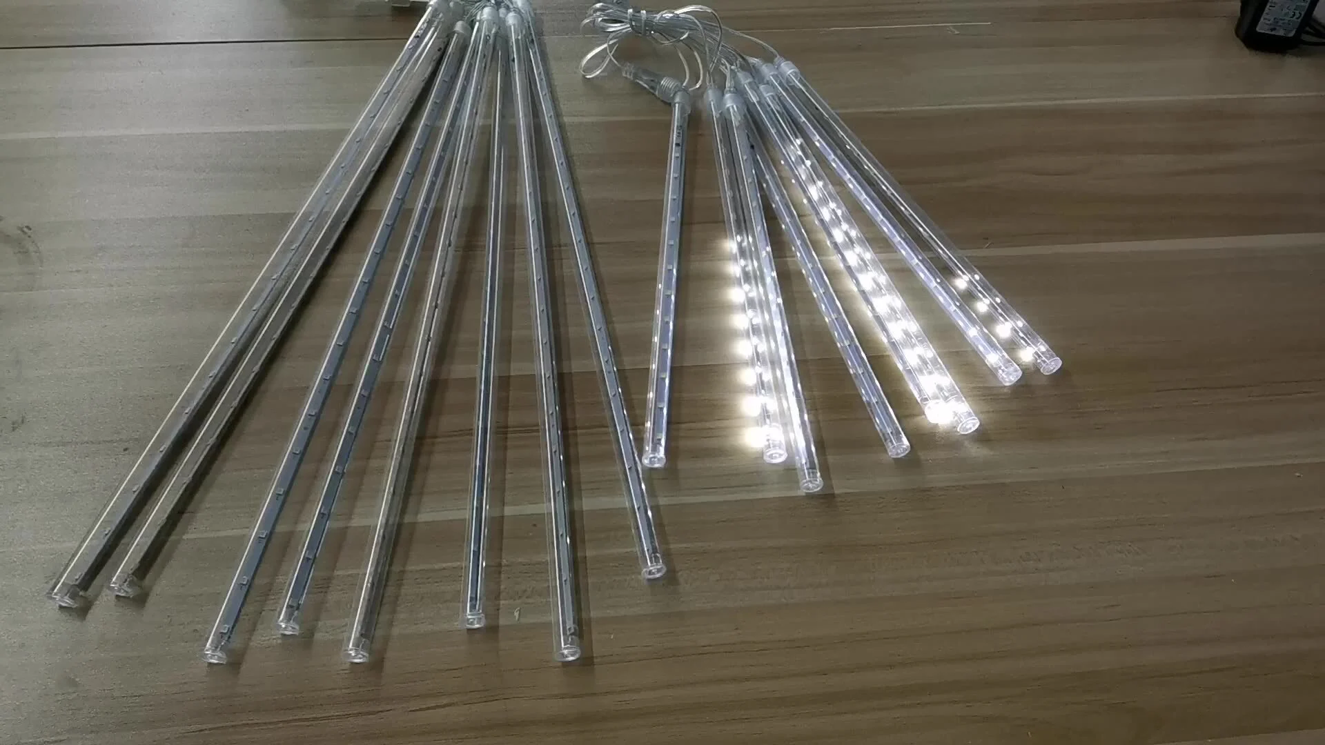 Tahan air led meteor shower lampu 30 cm 50 cm 80 cm lampu dekorasi meteor starfall led salju turun hujan tabung lampu 1