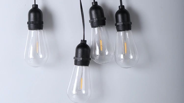 Luzes de corda suspensas para decoração externa S14 de 48 pés conectáveis 1