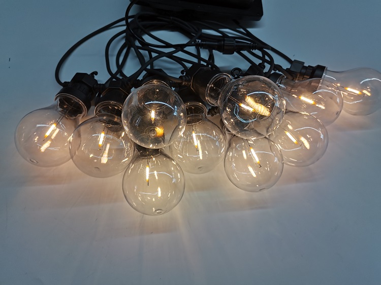 Outdoor Decoration Garden Led Color Changing A60 A19 Solar Camping String Lights Festoon Lighting Christmas Rubber Wire IP44 5m