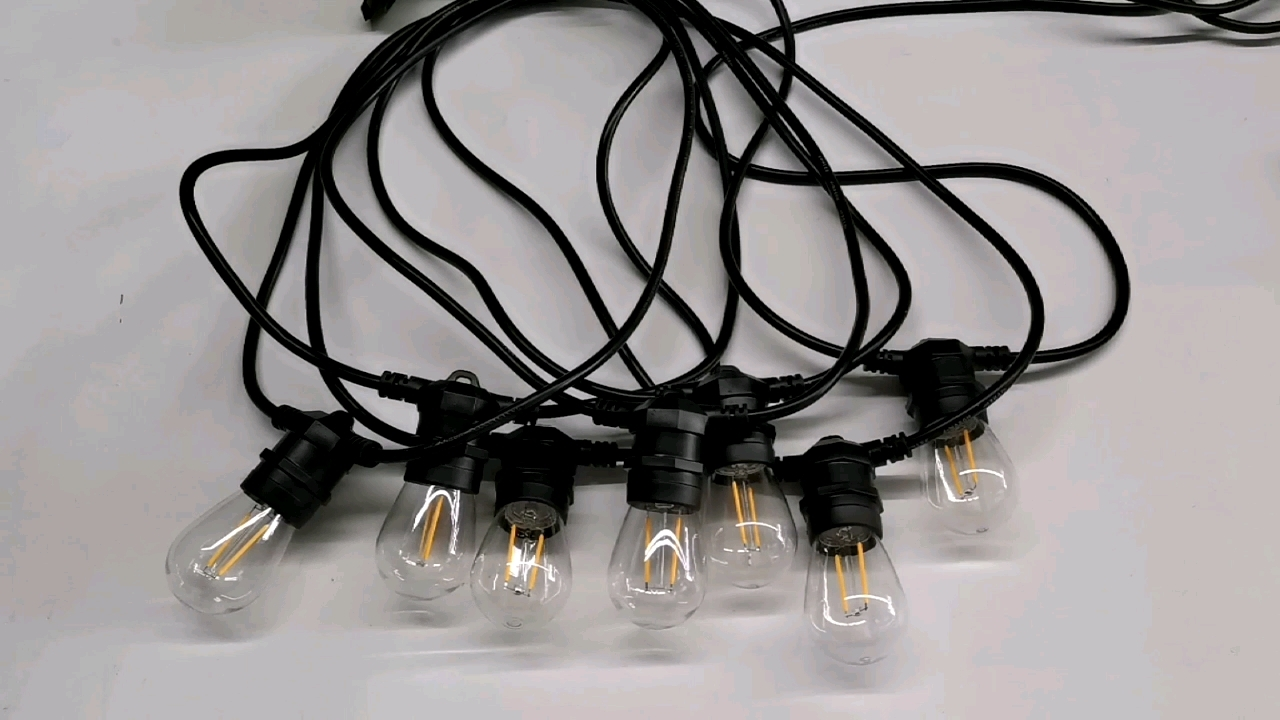 48FT impermeable S14 bombilla led e27 cadena de luces de patio al aire libre cadena E27 1