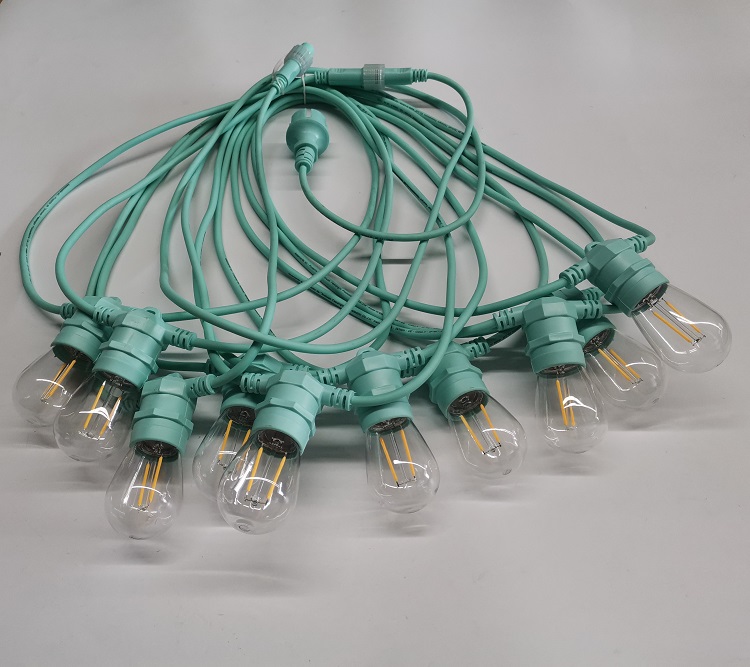 Best Waterproof commercial vintage led lights outdoor decorative E27 string lights Round cable Belt lights  - Wenda Deco 8