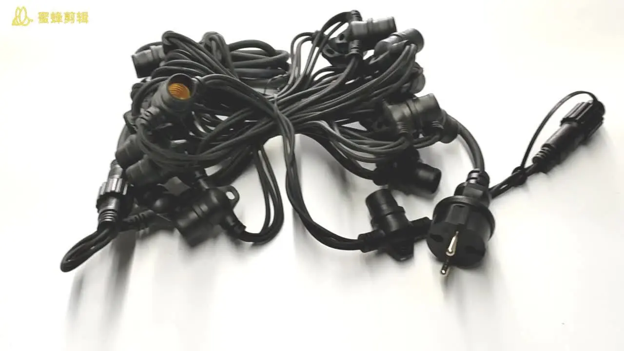 パーティー CE ROHS 防水黒ゴムワイヤー Led ストリングライト E14 Led ストリングライトランプソケット Led 妖精電球チェーン 1