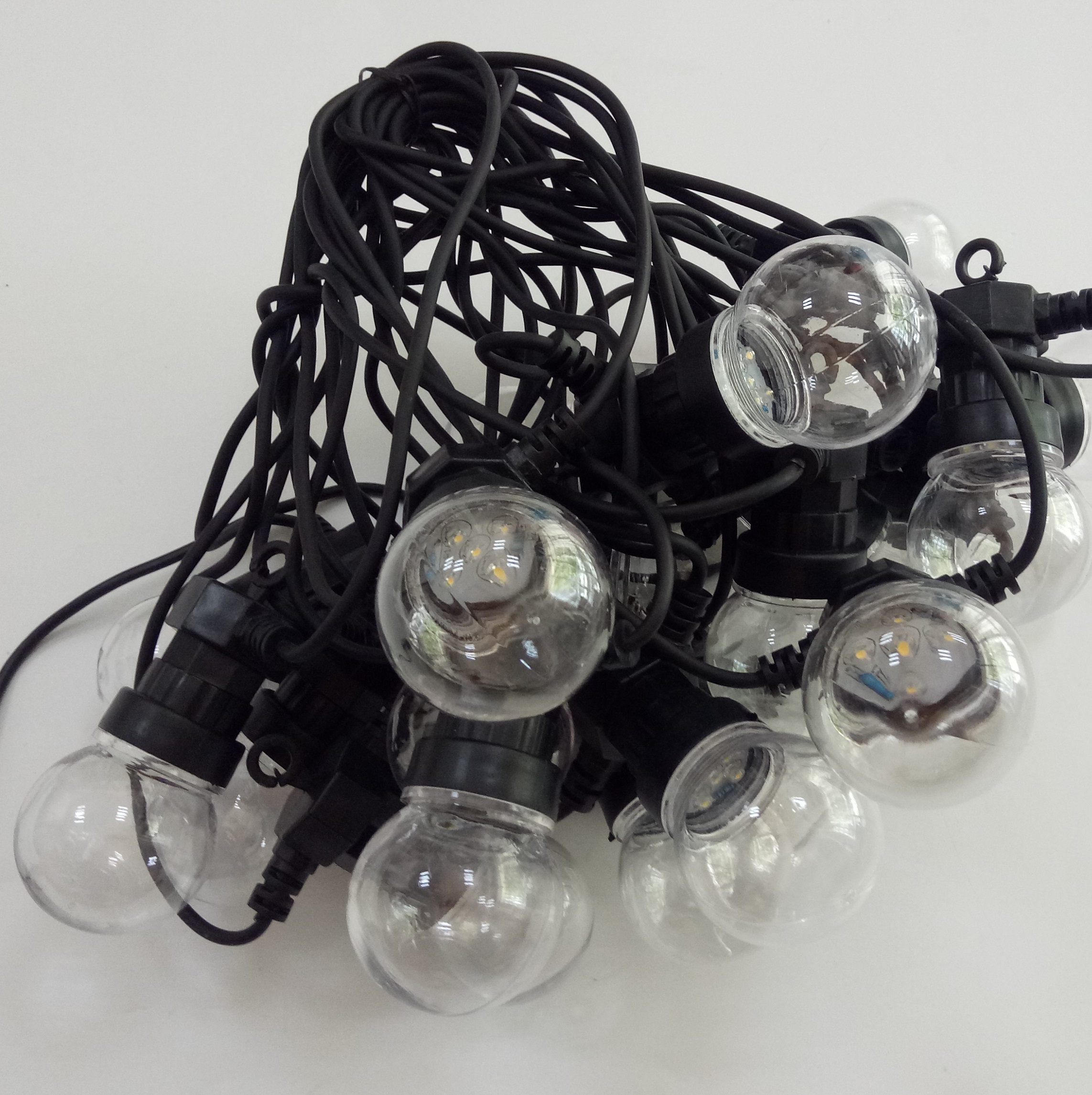 10m 20pcs Connectable Black Cable With G50 3000k Warm Globe Home Decorative Lights Supply Garden Party G50 Led String Light 18