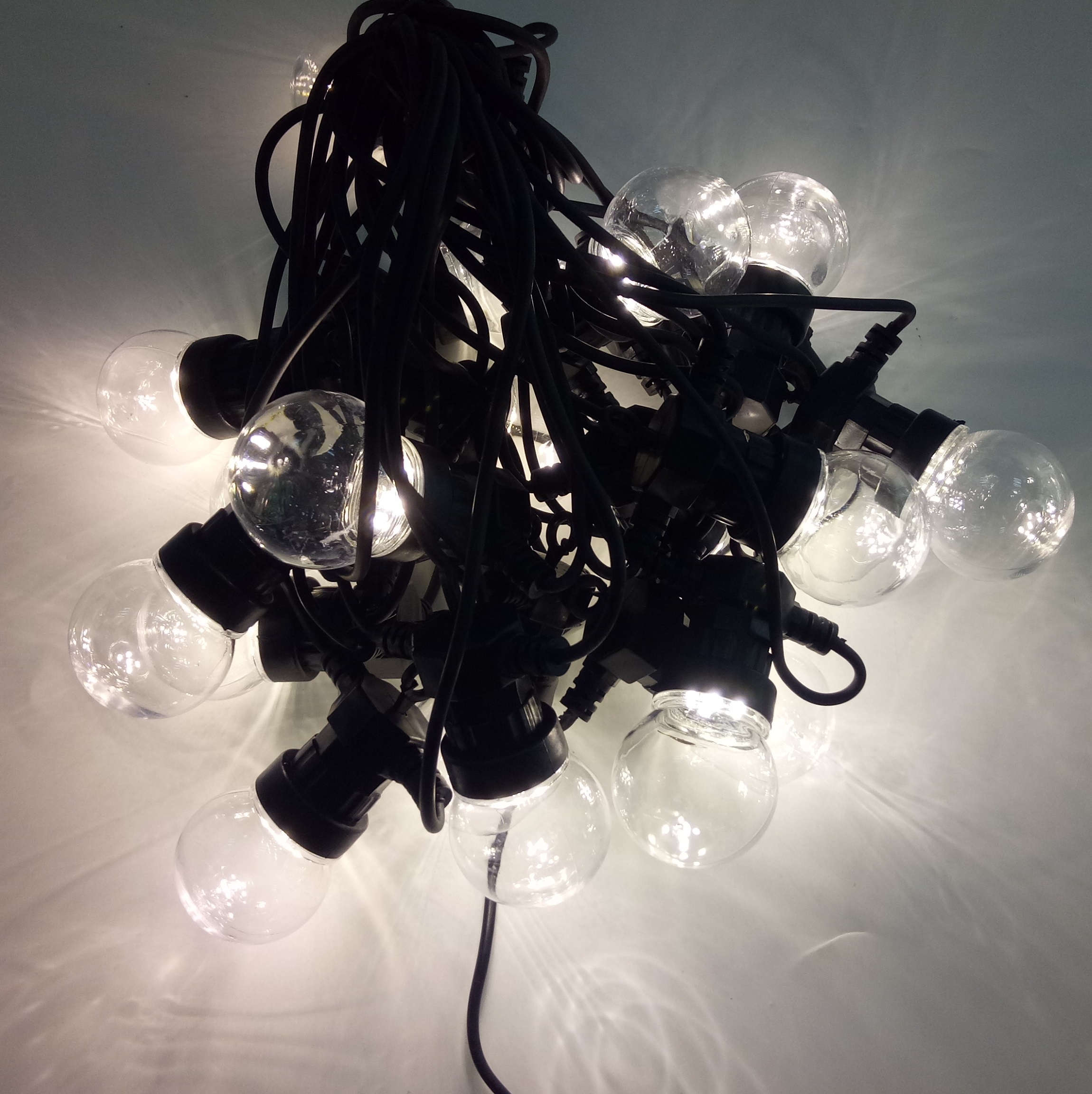 10m 20pcs Connectable Black Cable With G50 3000k Warm Globe Home Decorative Lights Supply Garden Party G50 Led String Light 24