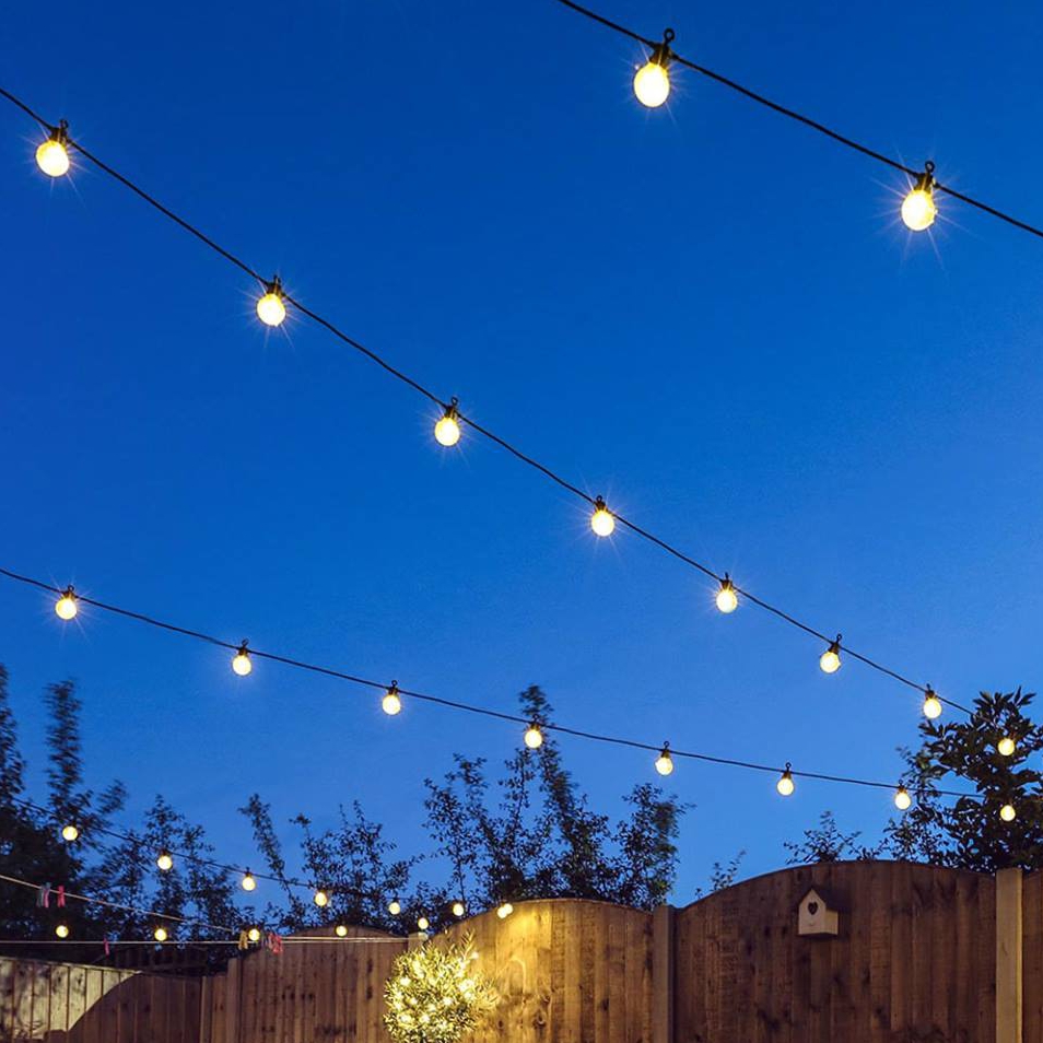 10m Length Holiday Name String Lights Warm White G50 Lamp String Connectable Festoon Light Garland Led Christmas Decoration 10