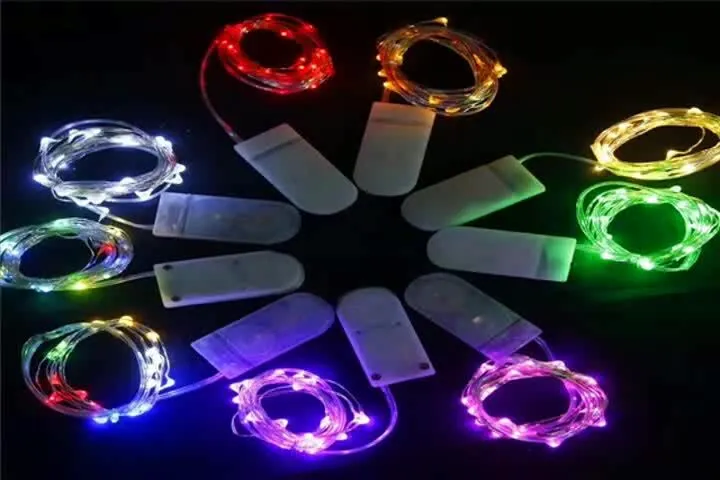 WENDA - Bar de acasă Mini cutie de baterii impermeabilă Led sârmă de cupru Lumini fanteziste pentru decorare Crăciun Decor interior CE ROHS Ip44 cutie baterie sârmă de cupru led șir de lumină 1