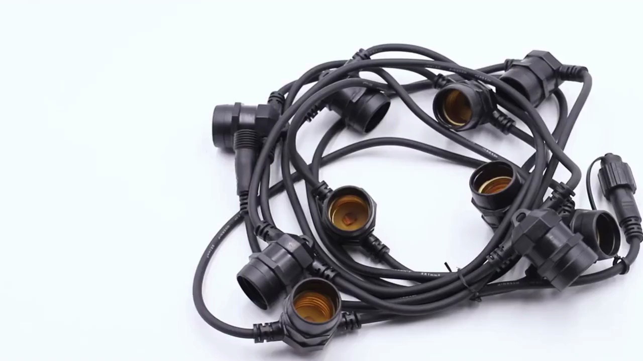 Guirlande lumineuse ronde à câble cuivre, douille E27, 230 V, IP44 | WENDADECO 1