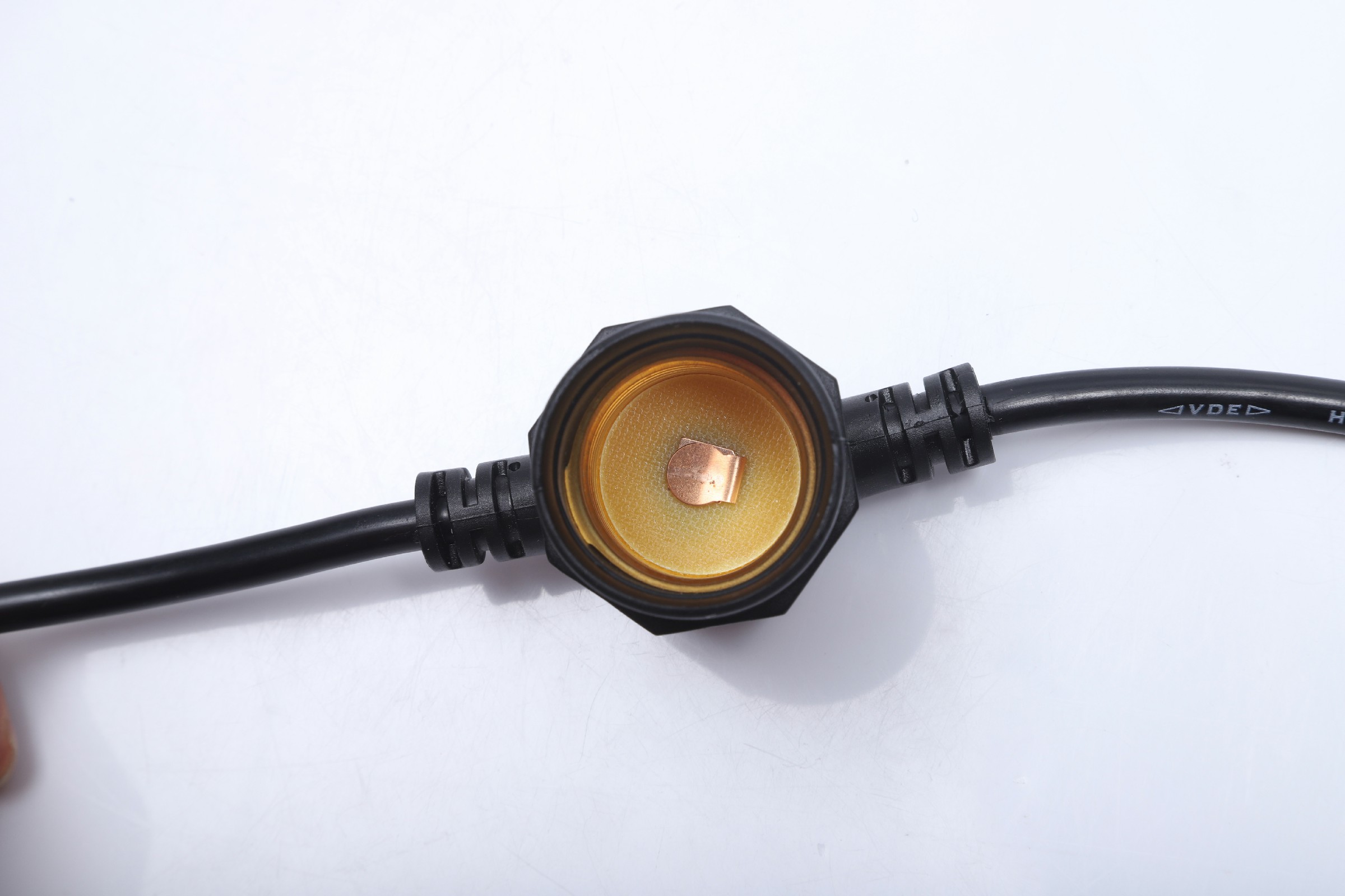 Guirlande lumineuse ronde à câble cuivre, douille E27, 230 V, IP44 | WENDADECO 3