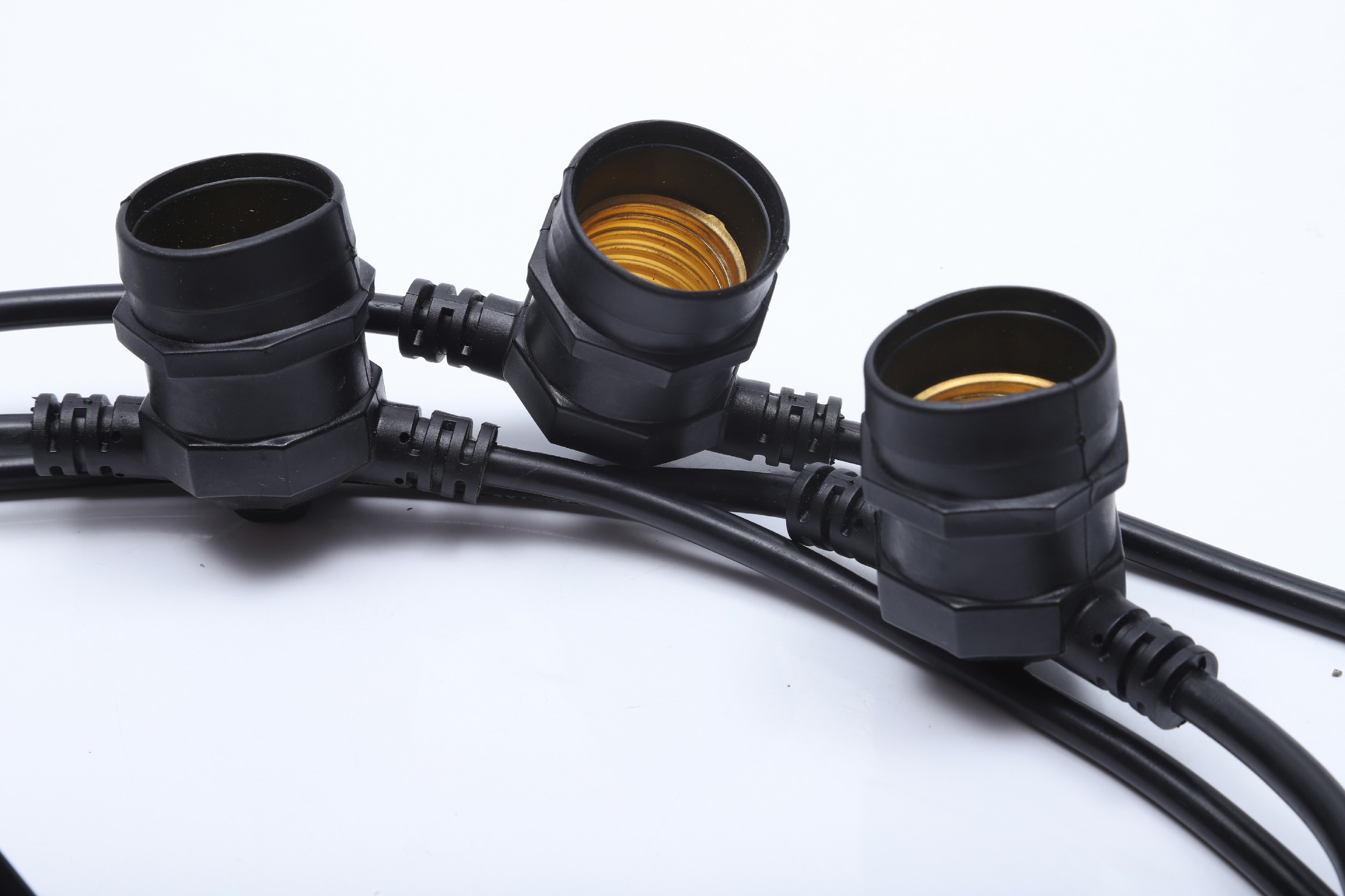 أضواء اكليل بالجملة في الهواء الطلق E27 النحاس المقبس جولة حزام كابل الضوء 230V 7