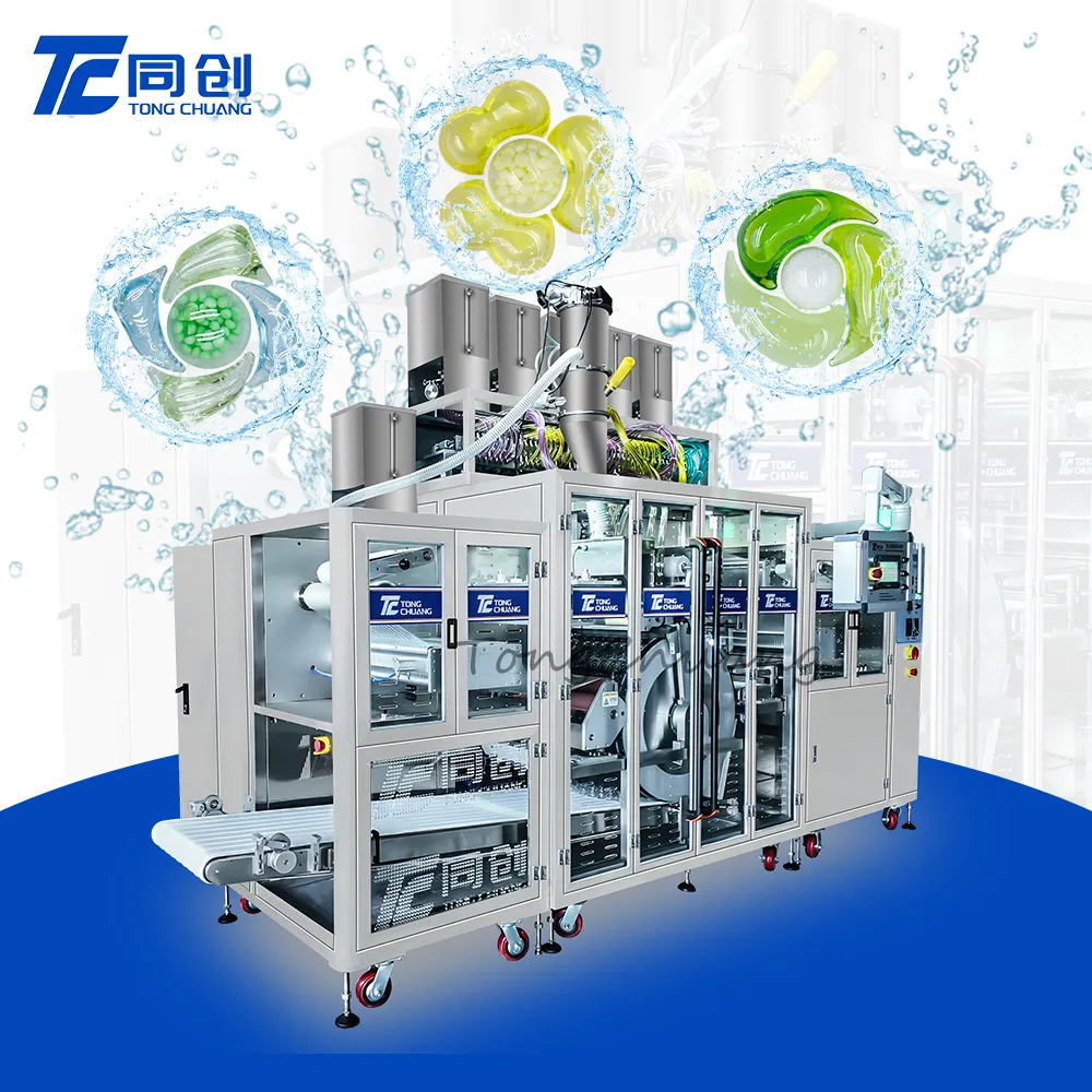 제품 수용성 파우치 포장기 800-1200 포드/분 AC 380V 공장 2