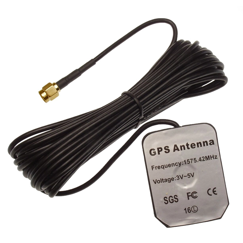 Brand New • 16ft/5m Down Lead • L1 GPS Antenna • 28dB Gain • 3V-5V Power • SMA Male Connector • Magnetic Mount • RG-174 Flexible Downlead 1