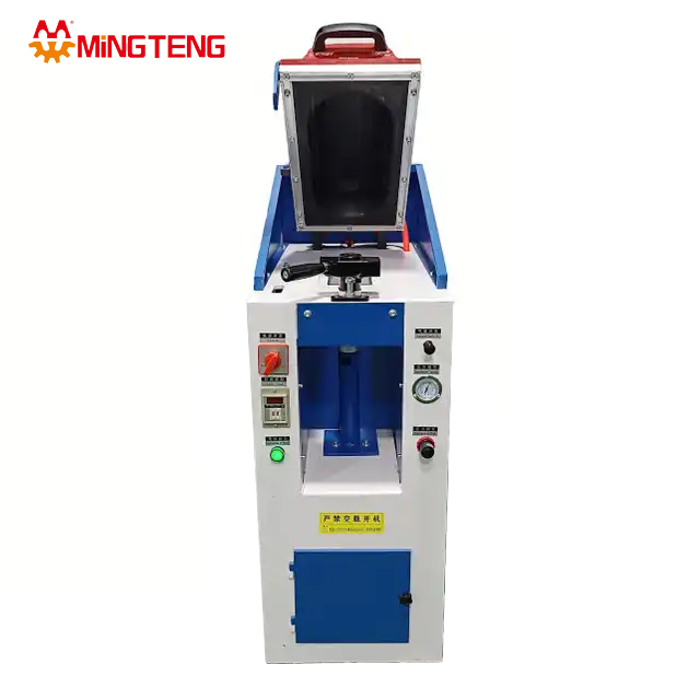 MT-2005 آلة ضغط النعل الهوائية ذات الغطاء الأوتوماتيكي برأس واحد 3
