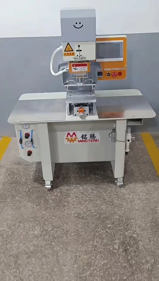 Prensa de logotipo de MT-637A, máquinas de calzado de marca registrada, etiqueta automática de estación única, estampado en caliente para fabricación de lengüeta de plantilla 1