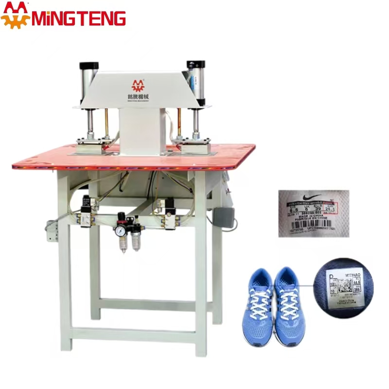 Máquina automática de prensa de logotipo MT-636, marca registrada, etiqueta automática de doble estación, estampado en caliente para fabricación de lengua de plantilla 2