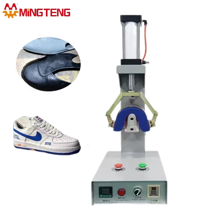 MT-06 Oem Mini tipo de mesa, puntera de zapato individual y parte trasera, máquina moldeadora de talón por calor, máquina de ajuste de talón adhesivo con pegamento termofusible 1