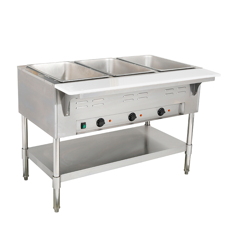 Table de cuisson à vapeur électrique à trois bacs de 1500 W certifiée CSA avec étagère inférieure (BM113) 2