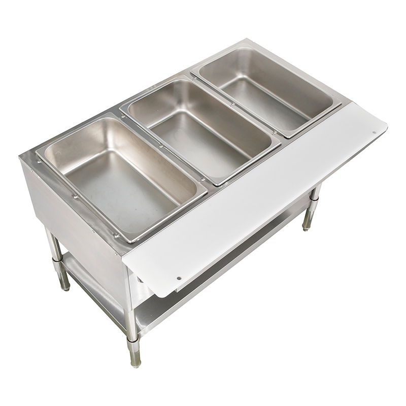 Table de cuisson à vapeur électrique à trois bacs de 1500 W certifiée CSA avec étagère inférieure (BM113) 3