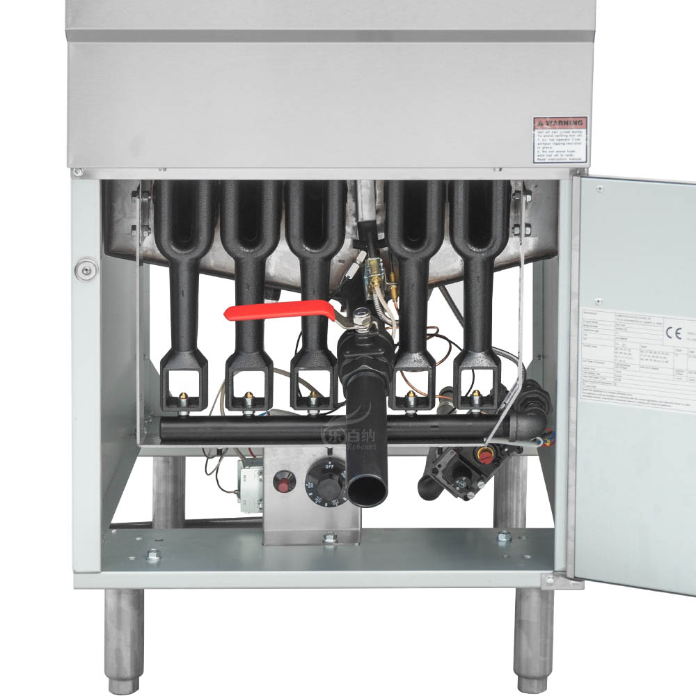 Freidora de gas comercial de 5 quemadores con una sola capacidad de tanque grande-45L (GF85) 4