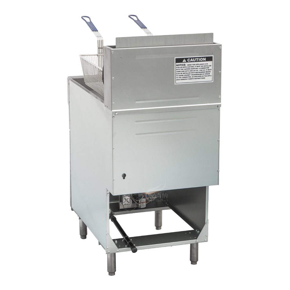 Freidora de gas comercial de 5 quemadores con una sola capacidad de tanque grande-45L (GF85) 3