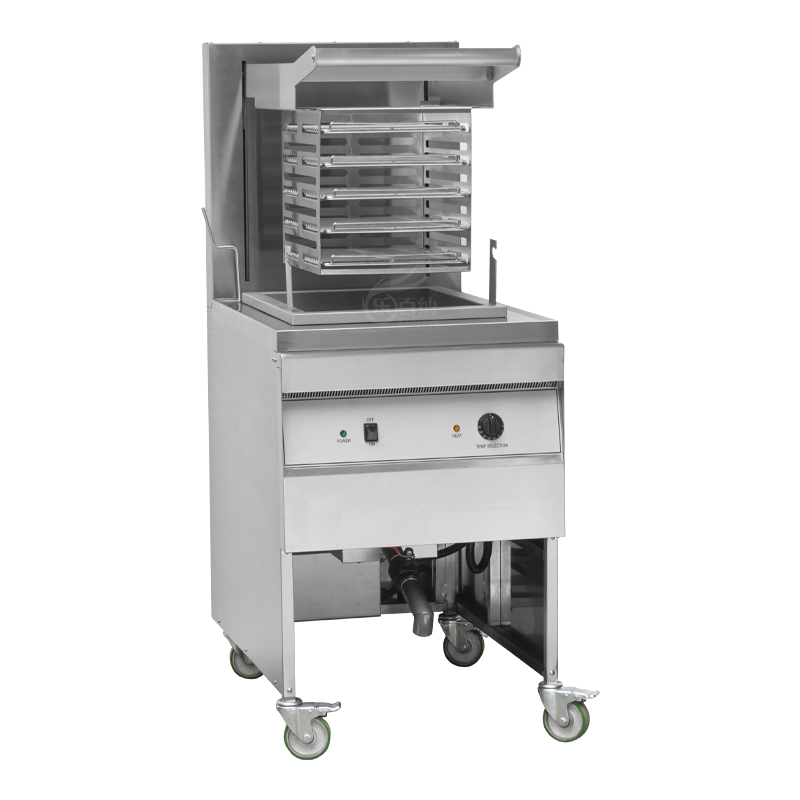 Commercial Electric Rack Fryer with Lifting System for Batch Deep Frying Chicken(EPF-8) 1
