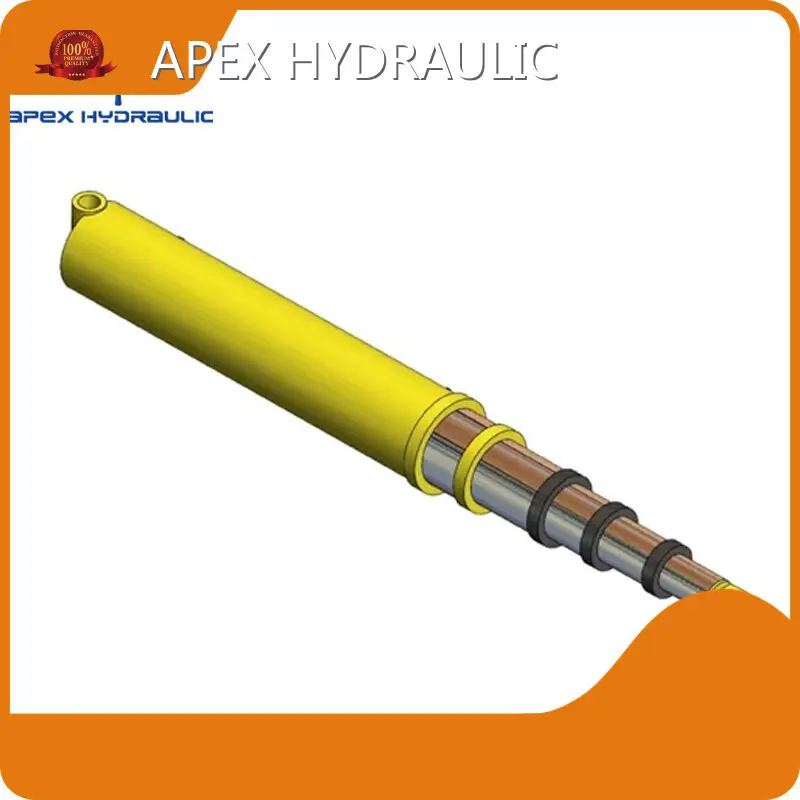 Vérin hydraulique téléscopique pour camion benne 5 étages -40°C à +100°C 1