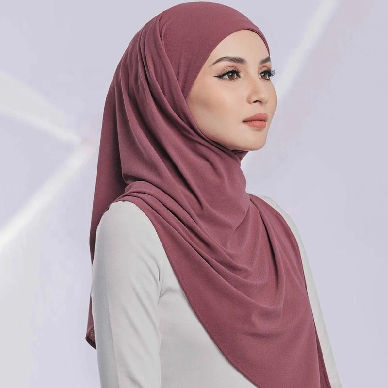 Custom Tie-back Moss Crepe Instant Hijab Malaysia Hot Selling Crepe Instant Hijab 1