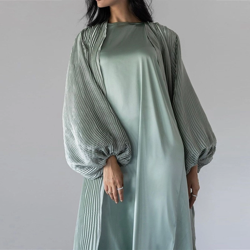 2024 2 Pieacs Open Abaya Dress For Beautiful Women - Qidian Textile 1
