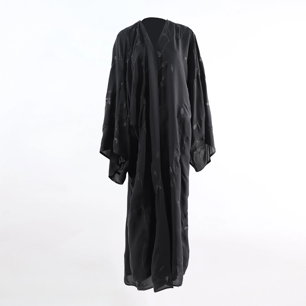 Factory New Developed Polyester Floral Jacquard Fabric for Fashion Abaya 1