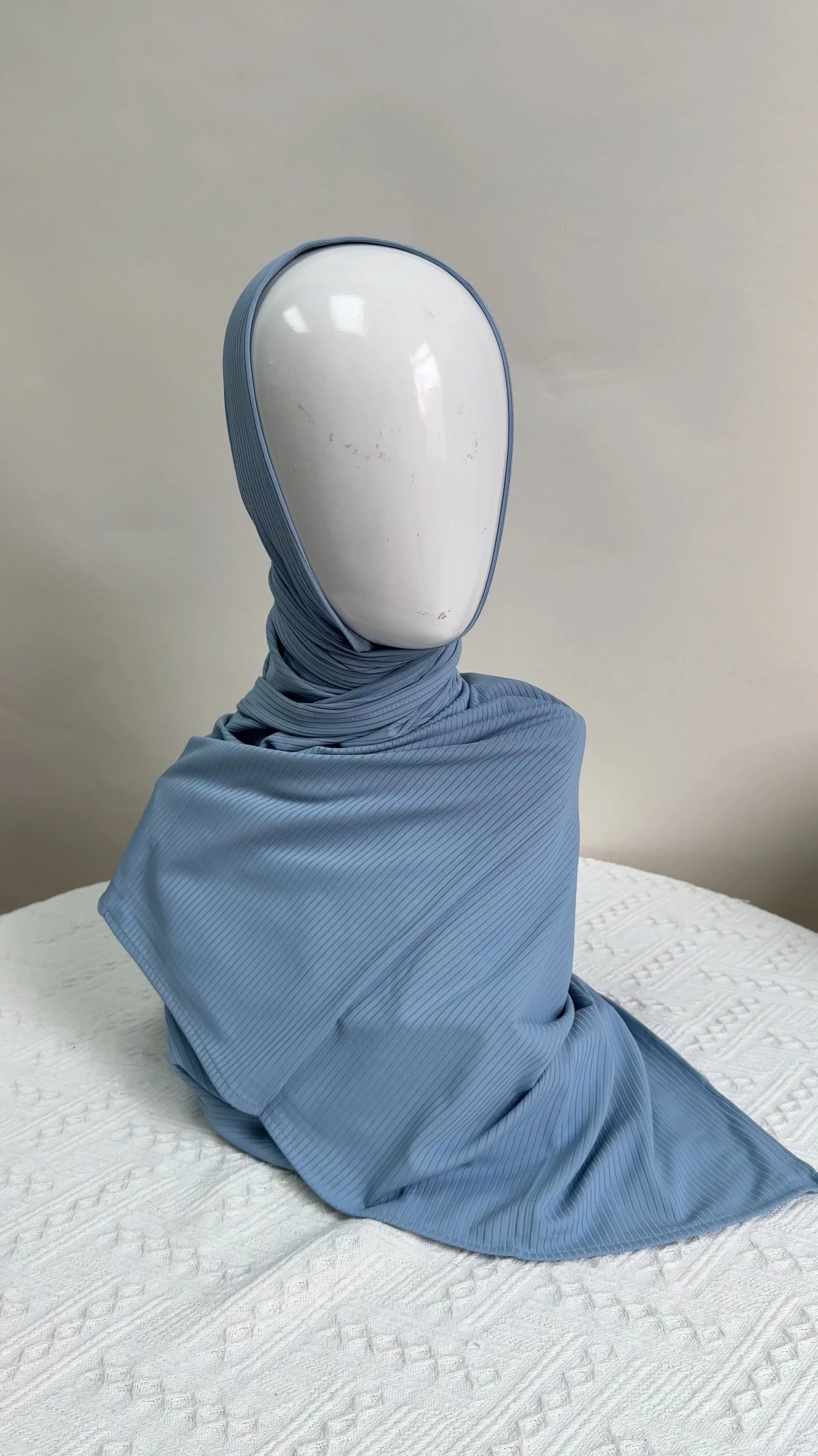 Modern Fashion Ribbed Crinkle Hijab Knitting Jacquard Jersey Cotton Scarf For Women 1