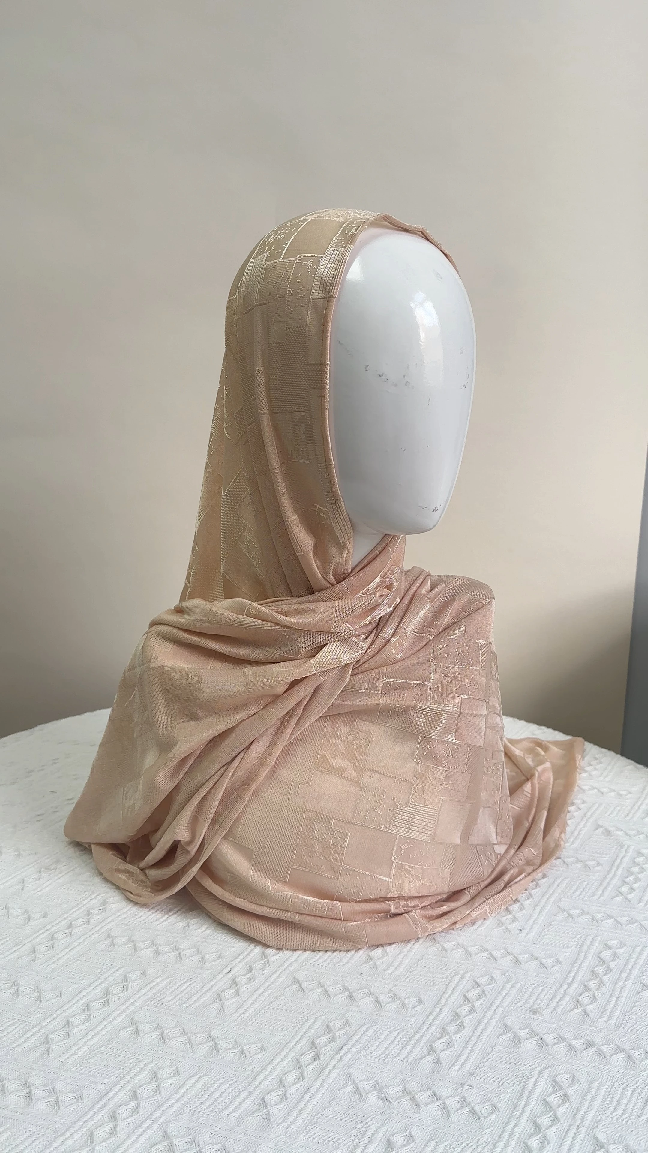 Nouveau design jersey hijab femmes châles tricoté jacquard écharpe hijab 1