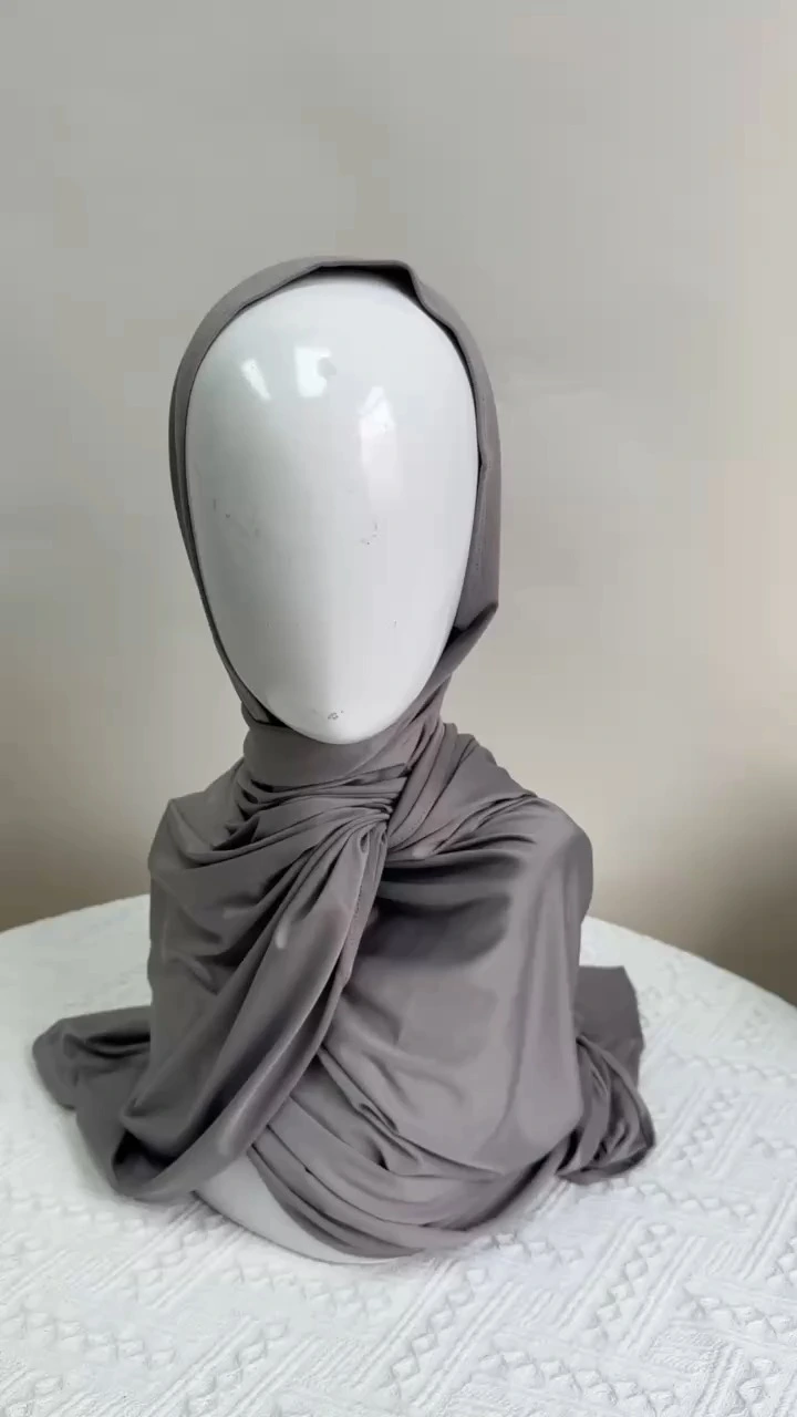 Jersi Plain Satin Shawl Hijab Breathable Premium Jersey Hijab 1