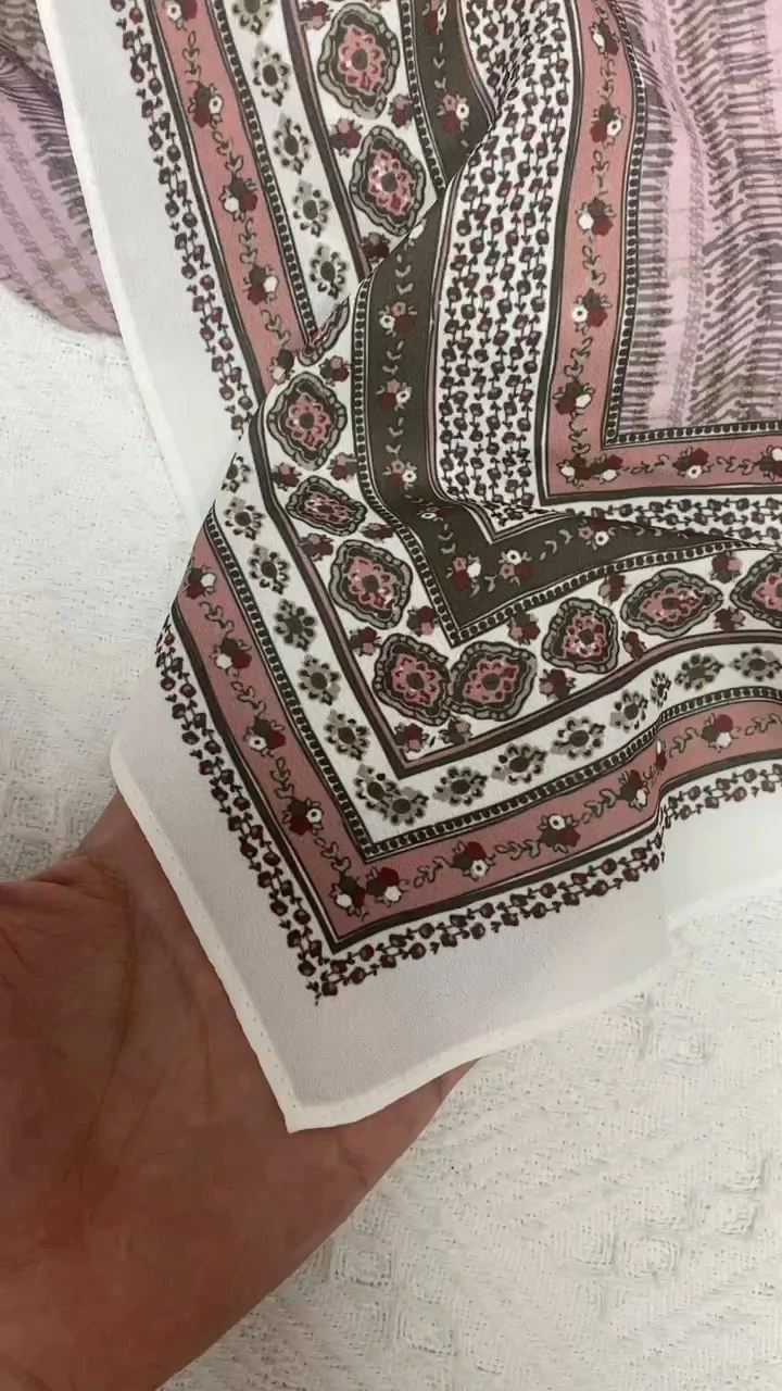 Digital Printing Customized Pattern Muslim Chiffon Hijab Bawal Tudung Printed Korean Chiffon Crepe Hijab For Muslim Women 1