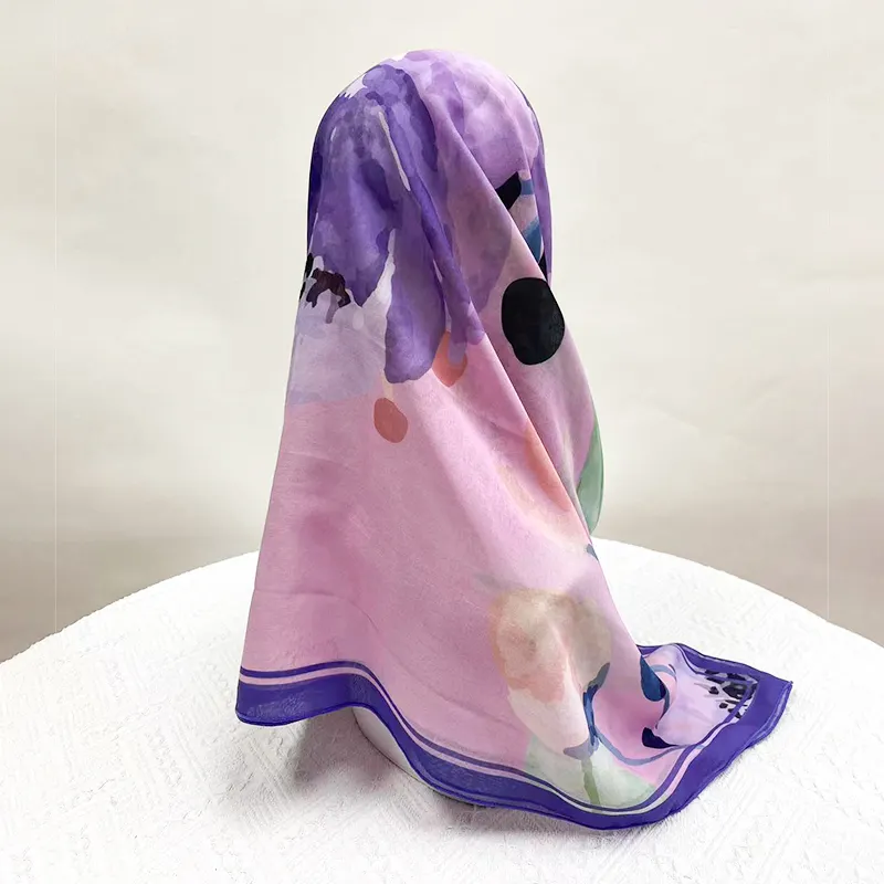 For Home Printed Square Hijab by Qidian Textile 5