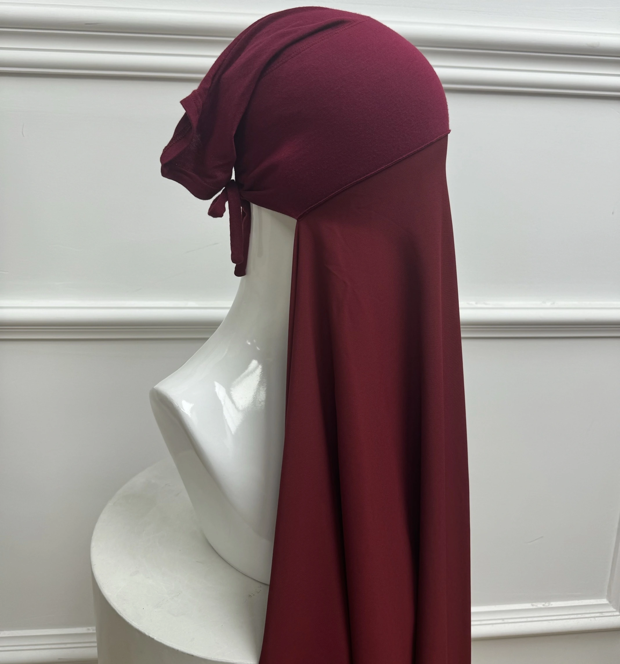 Tube en mousseline de soie diamant instantané non transparent sous le capuchon attaché prêt à porter les femmes musulmanes Hijab écharpe châle 1