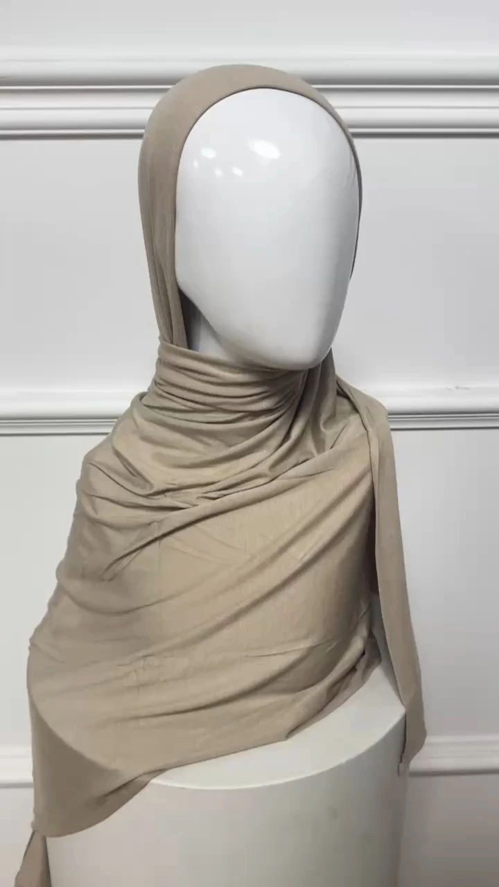 Matériau en bambou naturel écologique, écharpe musulmane extensible et respirante, Hijab en Jersey de bambou pour femmes musulmanes 1