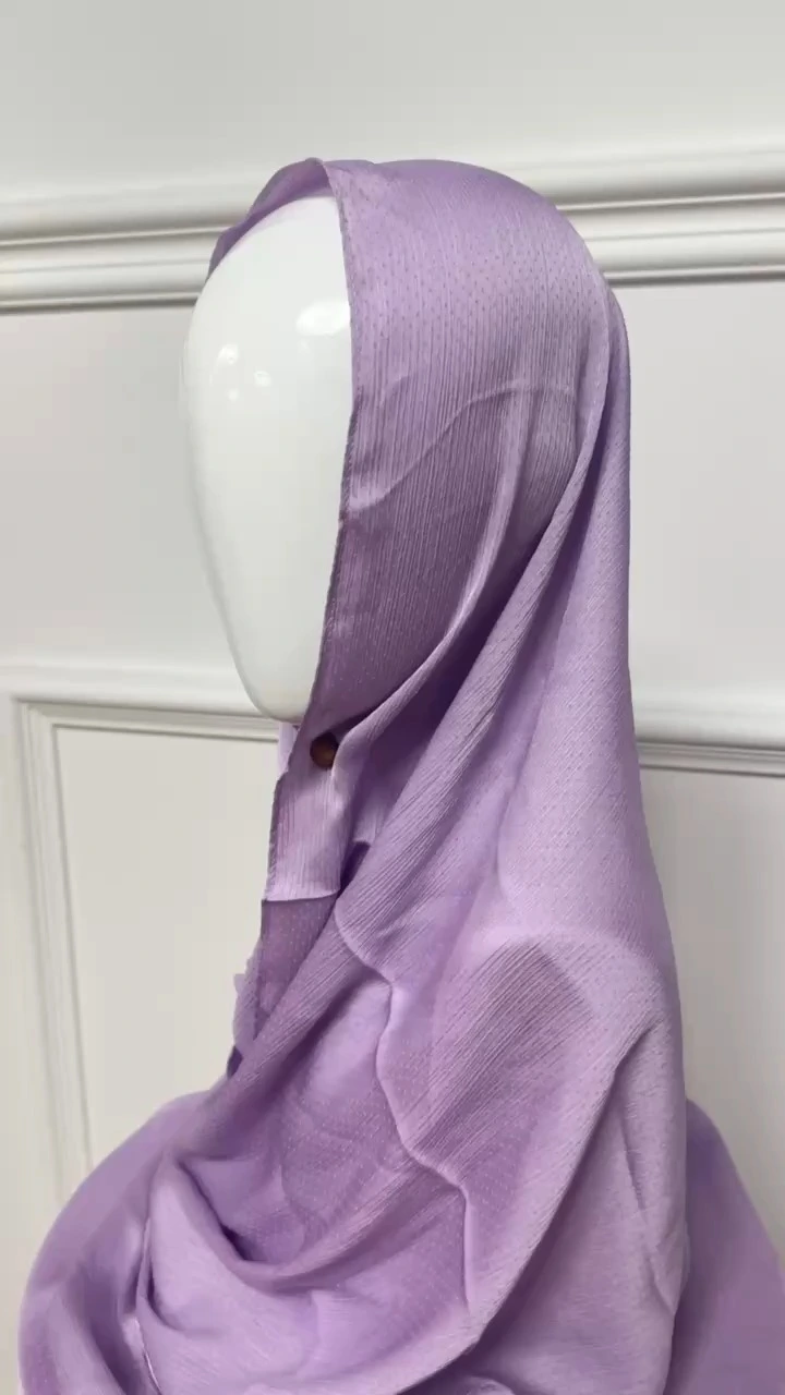 Fashion Crepe Satin Shawl Fashion Muslim Women Scarves Dot Crinkle Hijab Scarf 1