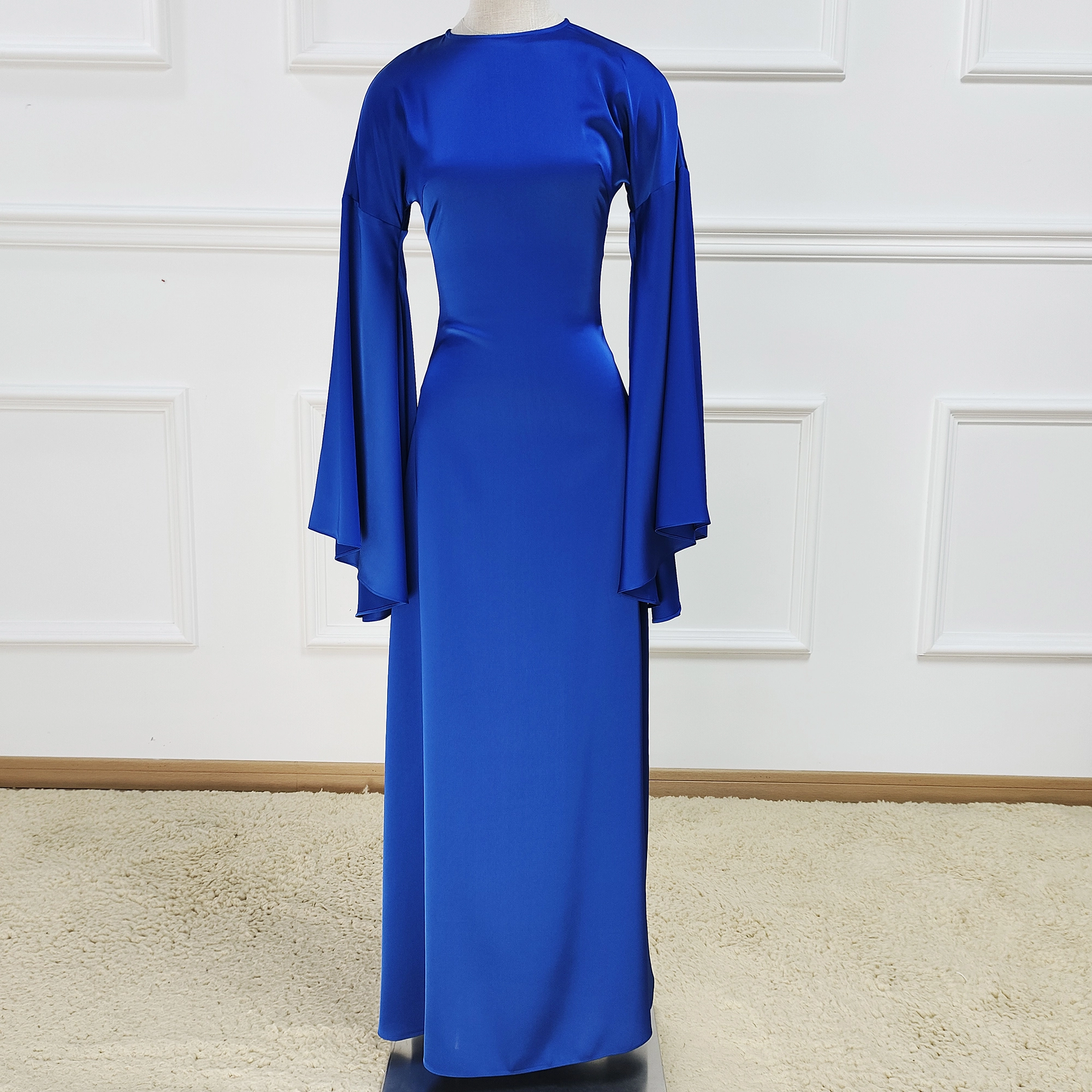 Hot Selling Turkish Dubai Women Dresses Exquisite Solid Color Abaya Pour Femme Musulman Modest Dress 1