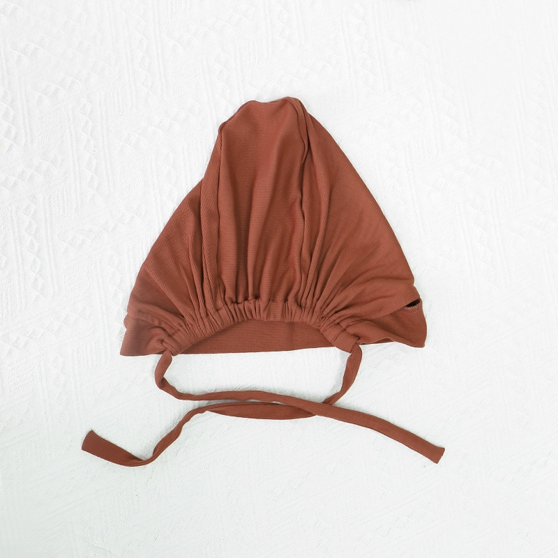 Maillot côtelé de haute qualité avec trou d'oreille, sous-capuchon intérieur sans glissement, respirant, léger, pour femmes musulmanes 1