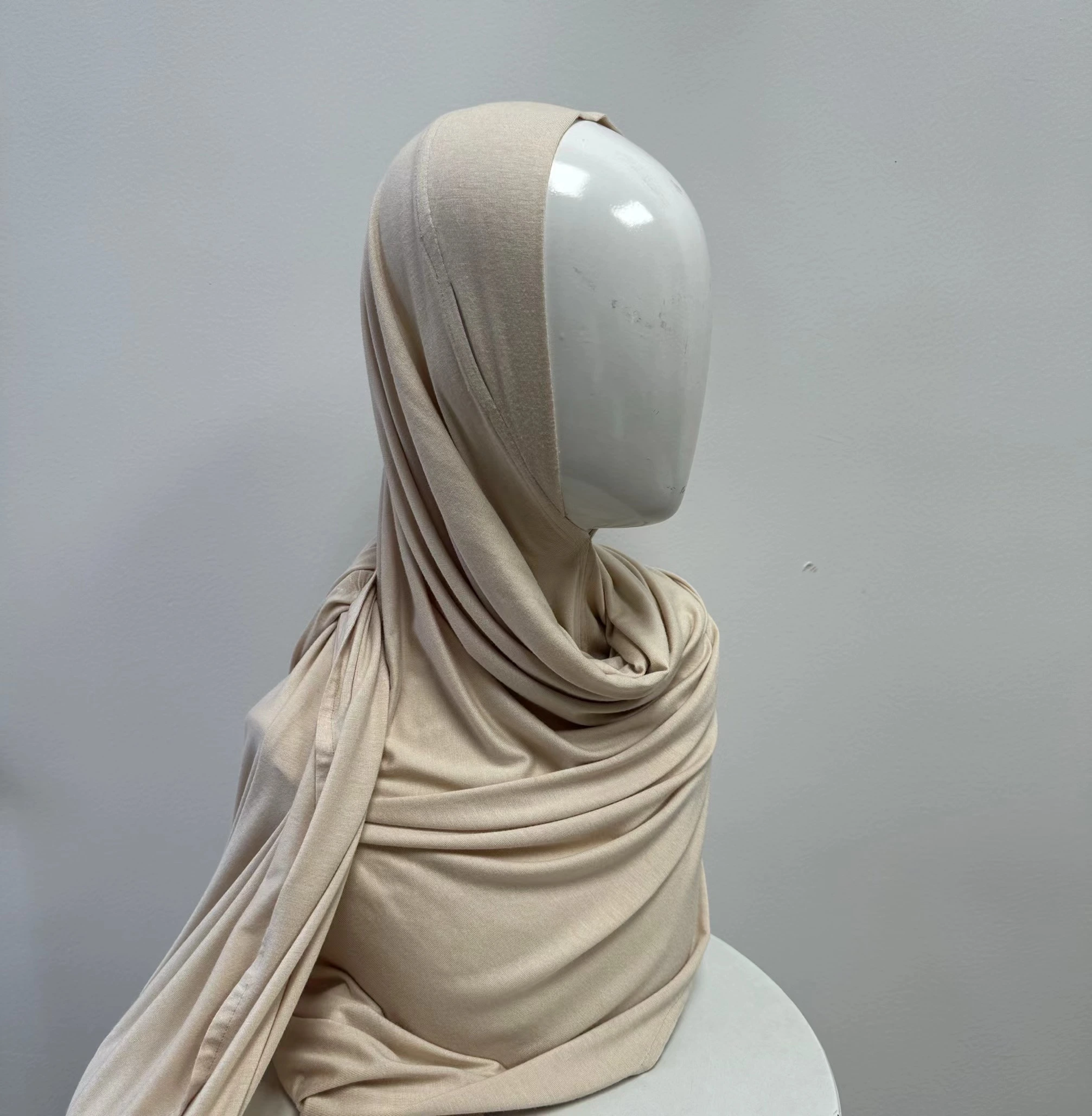 Jersi Kapas Mudah Balut 2024 Sedia Pakai Tudung Hijab Muslimah 1