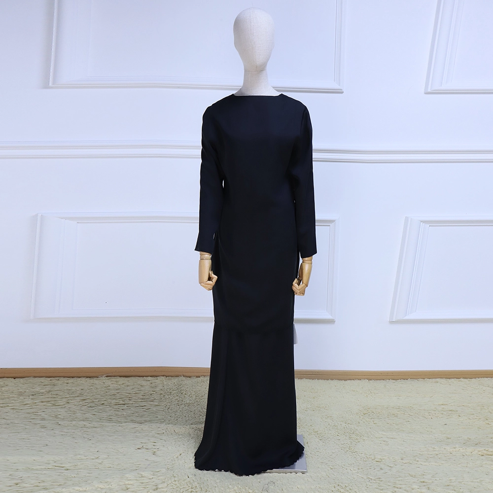 2024 Manufacturer High Quality Muslim Women Sets Clothing Breathable Solid Color Long Sleeve Two Piece Set 1