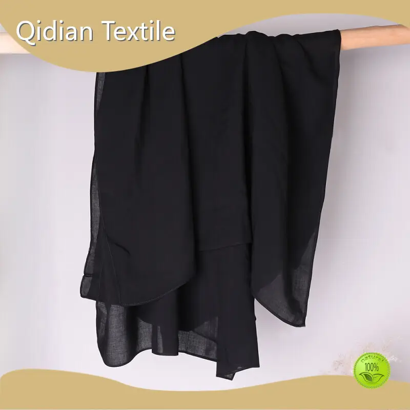 For Sale Plain White Hijab by Qidian Textile 1