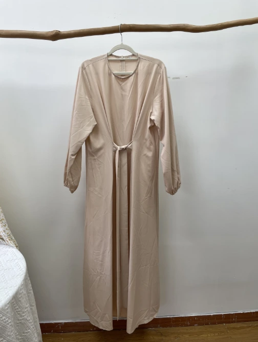 Women's polyester Blend Knit Maxi Dress Extra Long Sleeve Rib Knit Boat Neck Knit Ladies' Dresses 1