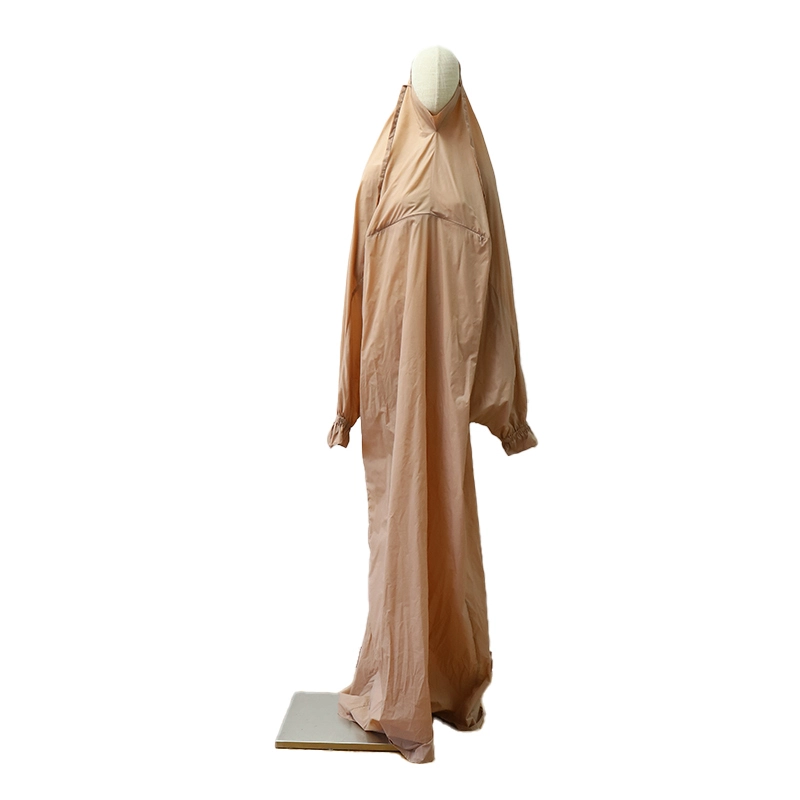 2024 Plain Muslim Women's Full Cover Two Pieces Long Hijab Thobe Abaya Set 1
