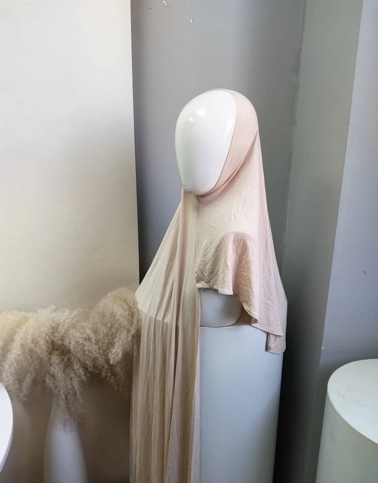 Wholesale High Quality One Loop Women Muslim Hijab Shawl Stretchy Premium Scarf Ready to Wear Cotton Jersey Sports Instant Hijab 1