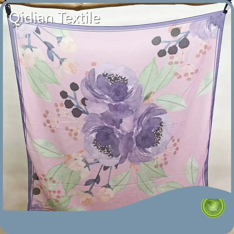 For Home Printed Square Hijab by Qidian Textile 1