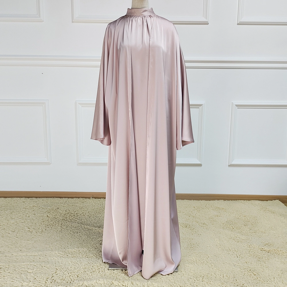 Hot sale manufacturer well made 4 solid colors casual khaliji abaya summer abaya and front open casual hijab and abaya 1